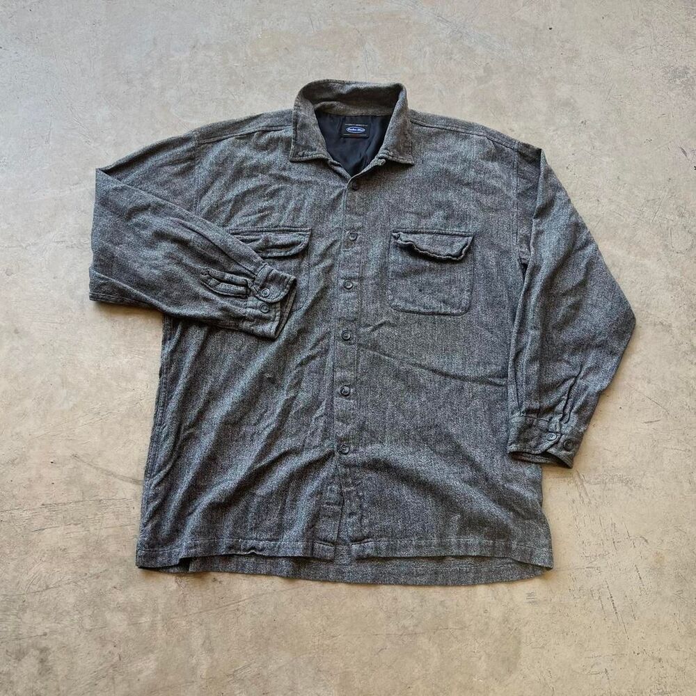 Anchor Blue Workwear Big Button Grey top thick Mens size XL
